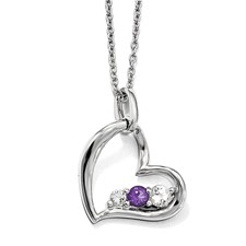 Image of 10kw Survivor Clear/Purple Topaz Heart of Strength Necklace