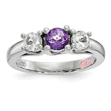 Image of 10k WhiteGold Survivor Collection Clear/Purple Topaz Pamela Ring