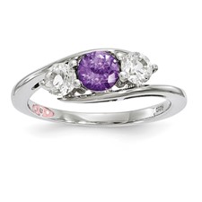 Image of 10k White Gold Survivor Collection Clear/Purple Topaz Sue Ring