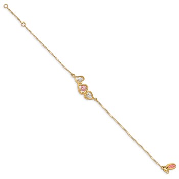 10KY Clear & Pink Topaz Bracelet — alternate view