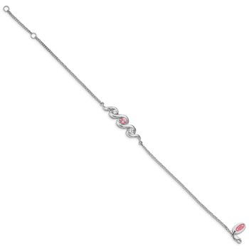 10KW Clear & Pink Topaz Bracelet — alternate view