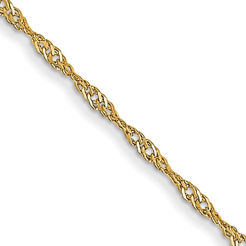 14k 1mm Carded Singapore Chain