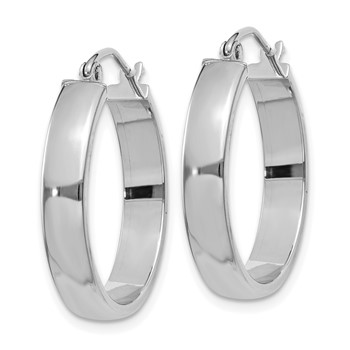 10k White Gold Polished Hoop Earring — alternate view