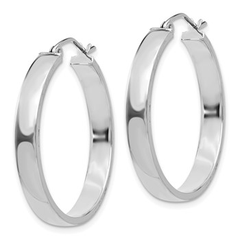 10k White Gold Polished Hoop Earring — alternate view