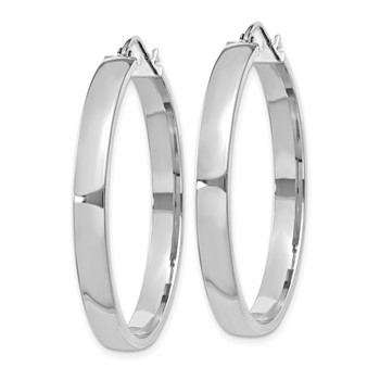 10k White Gold Polished Hoop Earring — alternate view