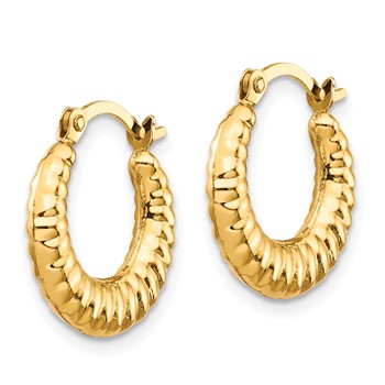 10K Scalloped Hollow Hoop Earrings — alternate view