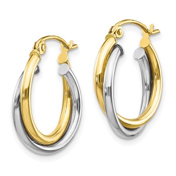 10K Two-tone Twist Hoop Earring — alternate view