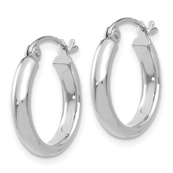 10k White Gold Polished Hoop Earring — alternate view