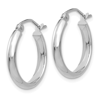 10k White Gold Polished Hoop Earring — alternate view