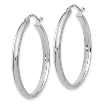 10k White Gold Polished Hoop Earring — alternate view