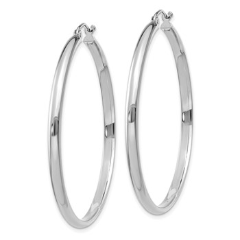 10k White Gold Polished Hoop Earring — alternate view