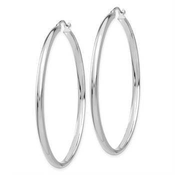 10k White Gold Polished Hoop Earring — alternate view