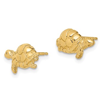 10K Polished Turtle Post Earrings — alternate view