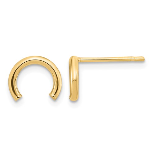10k Polished U Shape Tube Post Earrings