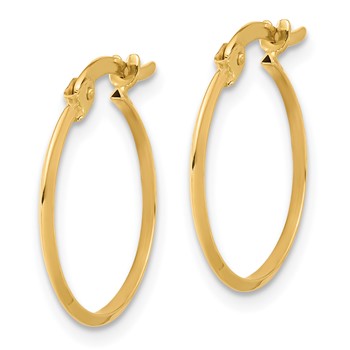 10K Polished Knife Edge Hoop Earrings — alternate view