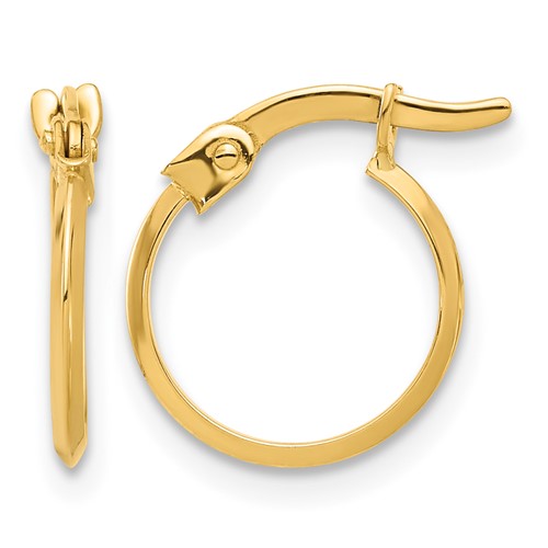 10K Polished Knife Edge Hoop Earrings