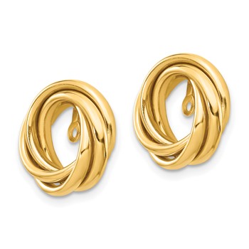 10k Polished Love Knot Earring Jackets — alternate view
