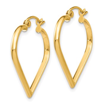 10k Polished 2mm Heart Hoop Earrings — alternate view