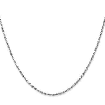 10k White Gold 1.6mm D/C Machine Made Rope Chain — alternate view