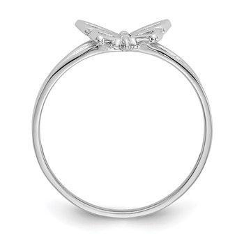 10K White Gold Butterfly Ring — alternate view