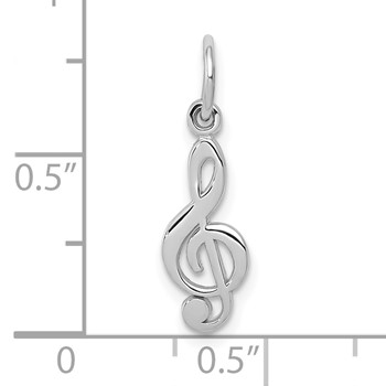 10k White Gold Treble Clef Charm — alternate view