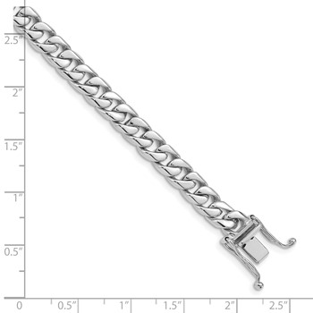 10k WG 6.8mm Hand-polished Flat Beveled Curb Link Bracelet — alternate view
