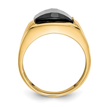 10k Men's Diamond and Black Onyx Ring — alternate view