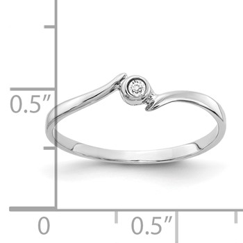 10k White Gold Polished AA Diamond Ring — alternate view