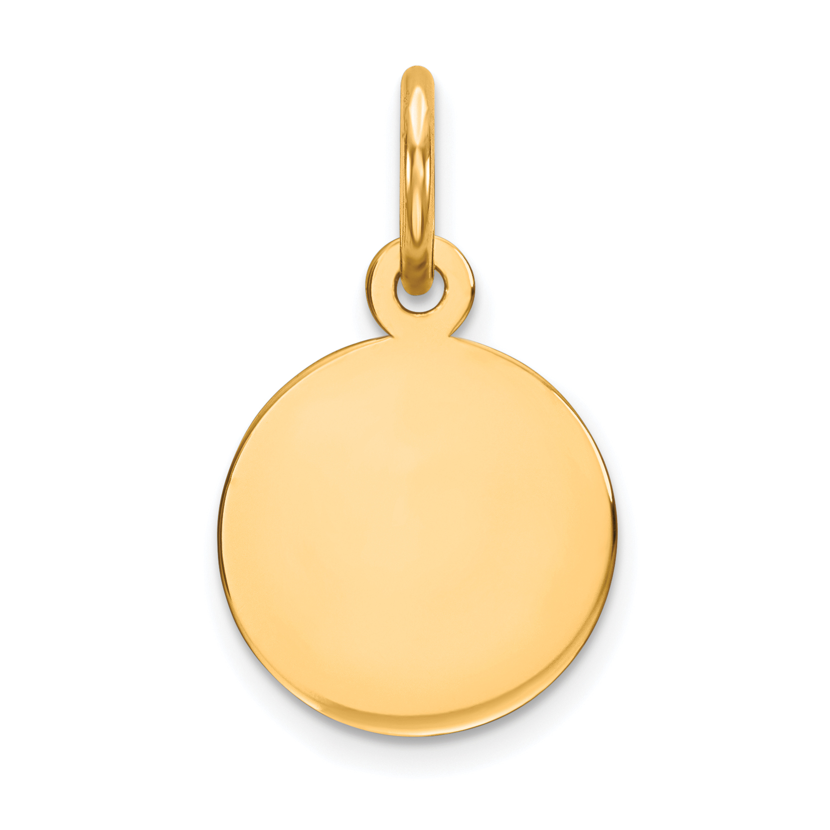10K Plain .013 Gauge 9.5x9.5mm Circular Engravable Disc Charm