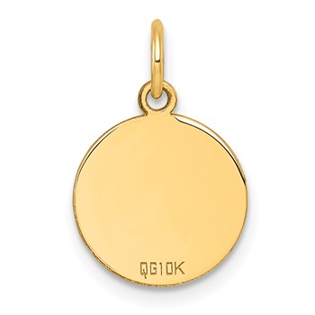 10K Plain .013 Gauge 12.2x12.2mm Circular Engravable Disc Charm — alternate view
