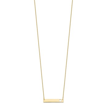 10ky Small Polished Bar Necklace w/ Heart Cut-Out — alternate view