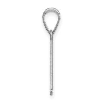 10k White Gold Line Epoxy Initial Pendant — alternate view