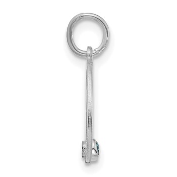 10k White Gold Initial with Birthstone Charm — alternate view