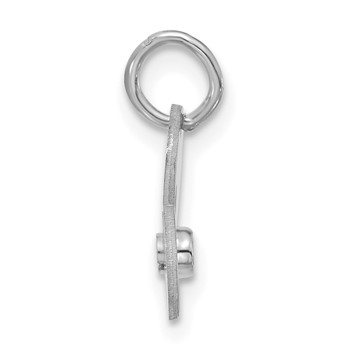 10k White Gold Cut-out Initial Heart with Birthstone Charm — alternate view