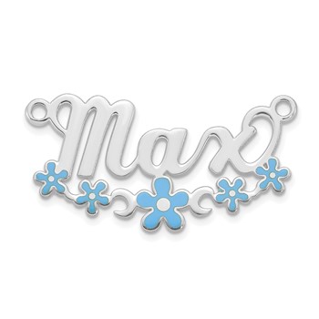 10k White Gold Epoxy Flower Name Plate — alternate view