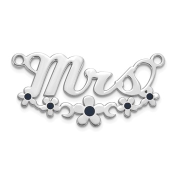 10k White Gold Epoxy Flower Name Plate — alternate view