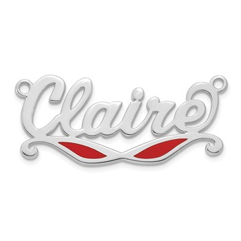 10k White Gold Epoxy Sunglass Name Plate