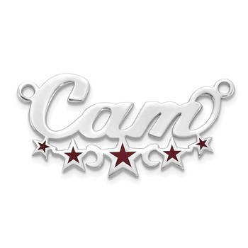 10k White Gold Epoxy Stars Name Plate — alternate view