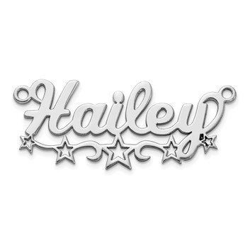 10k White gold Cut-out Stars Name Plate
