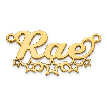10k Yellow Gold Cut-out Stars Name Plate — alternate view