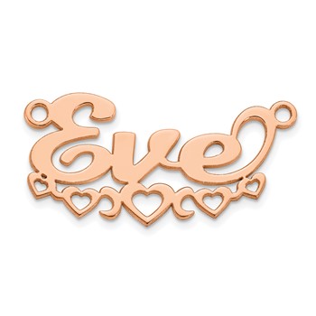 10k Rose Gold Cut-out Hearts Name Plate — alternate view