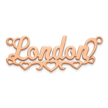 10k Rose Gold Cut-out Hearts Name Plate