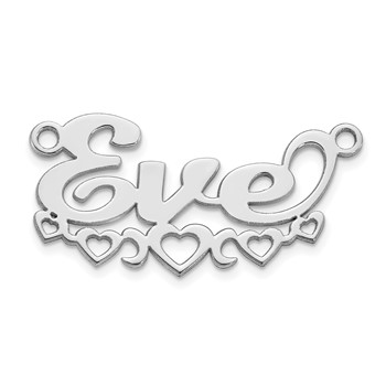 10k White Gold Cut-out Hearts Name Plate — alternate view