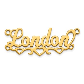 10k Yellow Gold Cut-out Hearts Name Plate