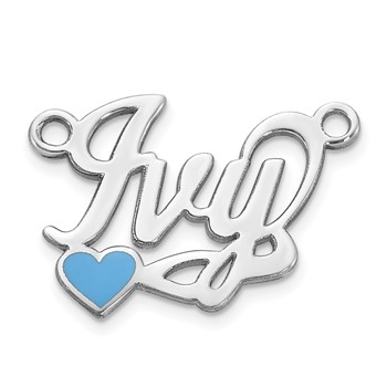 10k White Gold Epoxy Heart Name Plate — alternate view