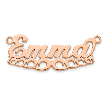 10k Rose Gold Wave Name Plate