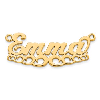 10k Yellow Gold Wave Name Plate