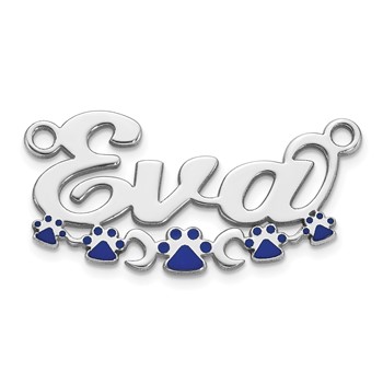 10k White Gold Epoxy Paw Print Name Plate — alternate view