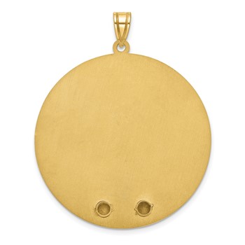 10k Yellow Gold Circle w/2 Birth Flower and Birthstone Pendant — alternate view