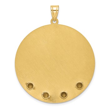 10k Yellow Gold Circle w/4 Birth Flower and Birthstone Pendant — alternate view